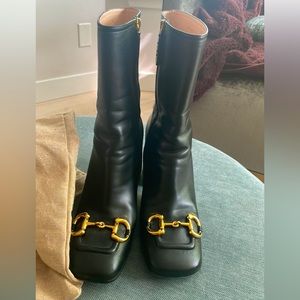 Gucci Horsebit ankle boots black leather